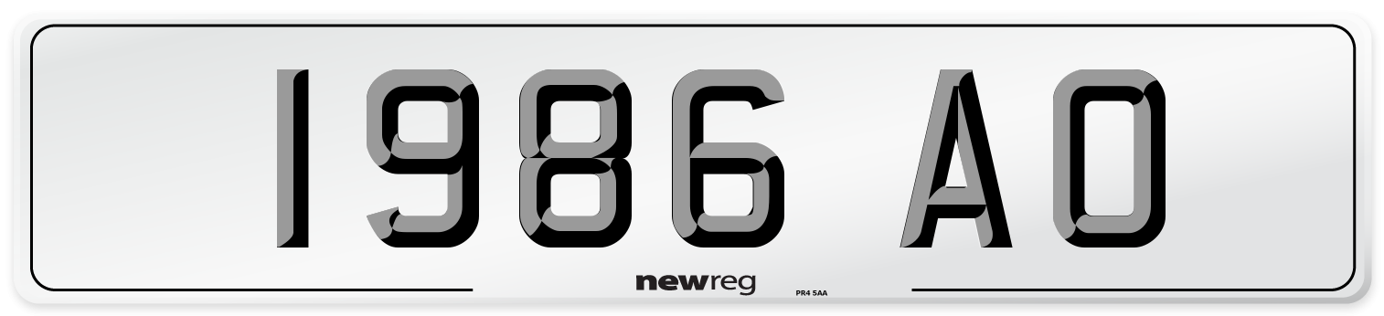 1986 AO Number Plate from New Reg